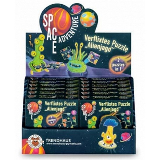 Spēle divpusīga puzzle Trendhaus Mini Space Adventure Logical Doublesided Puzzle 9 pcs 95863