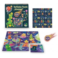 Spēle divpusīga puzzle Trendhaus Mini Space Adventure Logical Doublesided Puzzle 9 pcs 95863