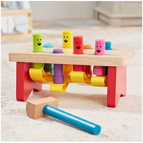 Koka klaudzināmā rotaļlieta darba galds Melissa & Doug Deluxe Hammer Bench 96071