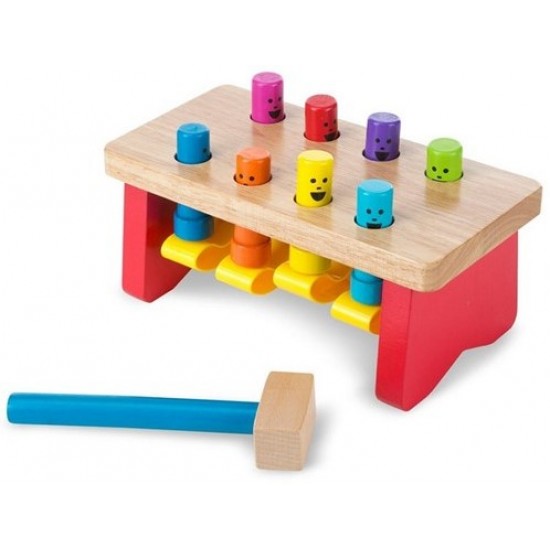 Koka klaudzināmā rotaļlieta darba galds Melissa & Doug Deluxe Hammer Bench 96071