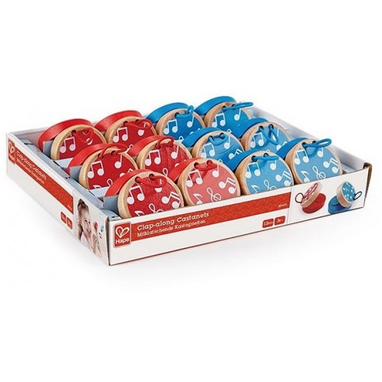 Koka mūzikas instruments kastanjete Hape Clap-along Wooden Castanet 2,5x5,5cm E0610