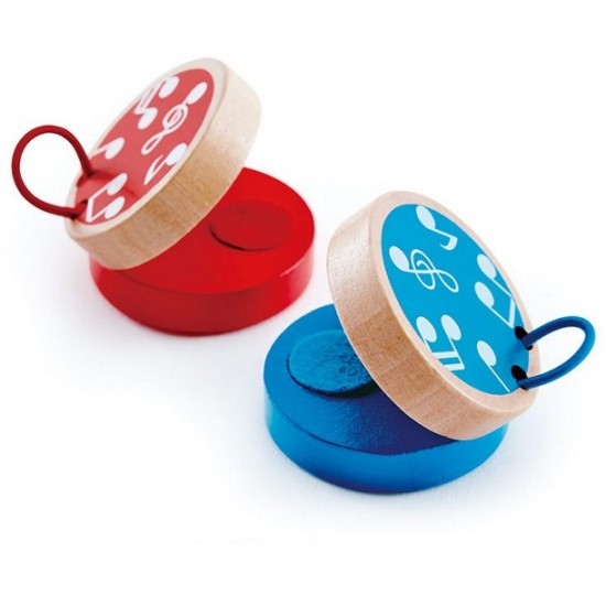 Koka mūzikas instruments kastanjete Hape Clap-along Wooden Castanet 2,5x5,5cm E0610