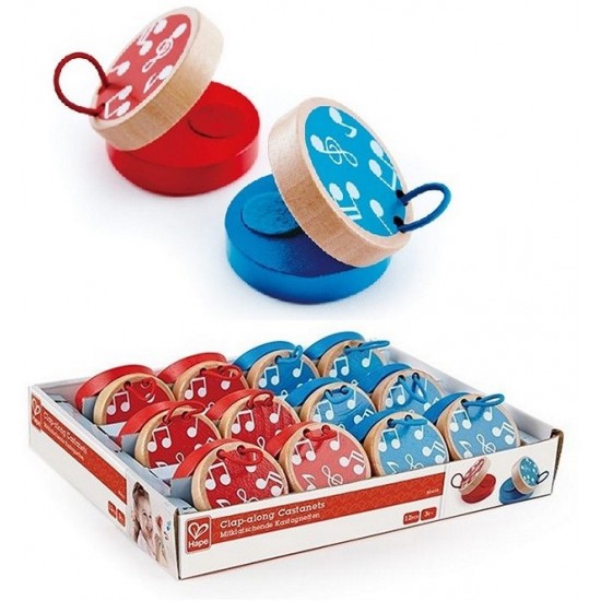 Koka mūzikas instruments kastanjete Hape Clap-along Wooden Castanet 2,5x5,5cm E0610