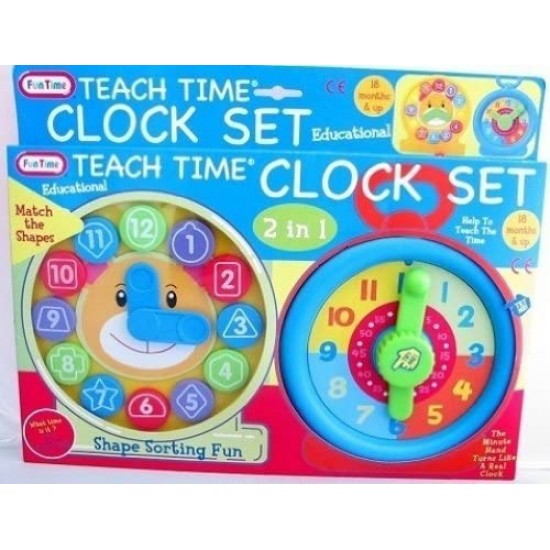 Izglītojošs rotaļlietu pulksteņu komplekts 2 gab. Fun Time Set 2 Clocks 29780