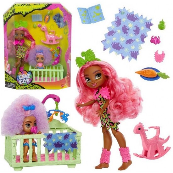 Lelle Mattel Cave Club Doll with accessories Wild Babysitfun GNL92