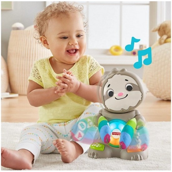 Muzikāla rotaļlieta latviešu valodā Sliņķis Mattel Fisher-Price Linkimals Interactive Sloth with Light and Sound (Language: Latvian) GXR61