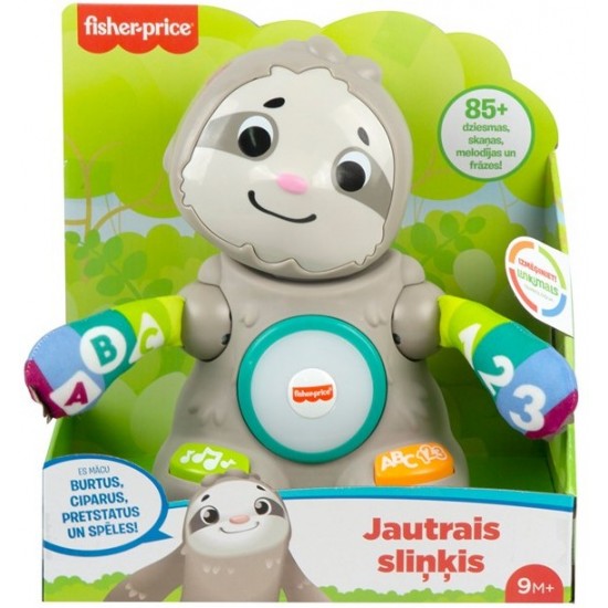 Muzikāla rotaļlieta latviešu valodā Sliņķis Mattel Fisher-Price Linkimals Interactive Sloth with Light and Sound (Language: Latvian) GXR61