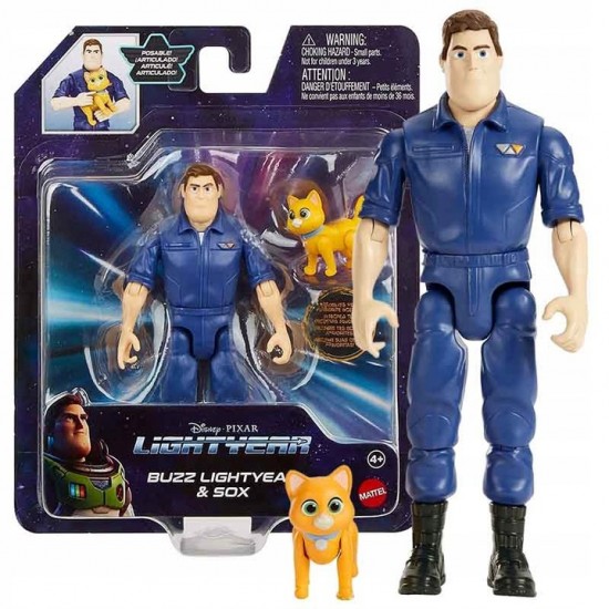 Spēļu komplekts Mattel Disney Lightyear Action Figure 12cm Buzz Lightyear&Sox 15x19cm HHJ80