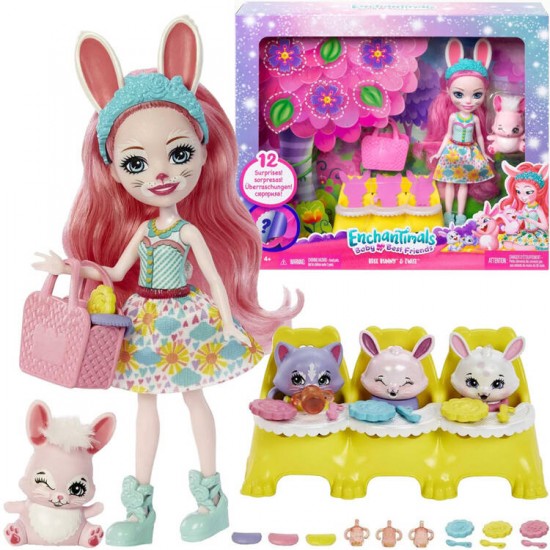 Lelle Mattel Enchantimals Baby Best Friends Playset Bree Bunny & Twist with Doll HLK85