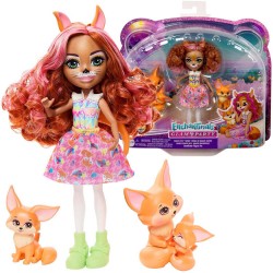 Lelle Mattel Enchantimals Glam Party Filigree Fox Family Playset with Doll HNT60