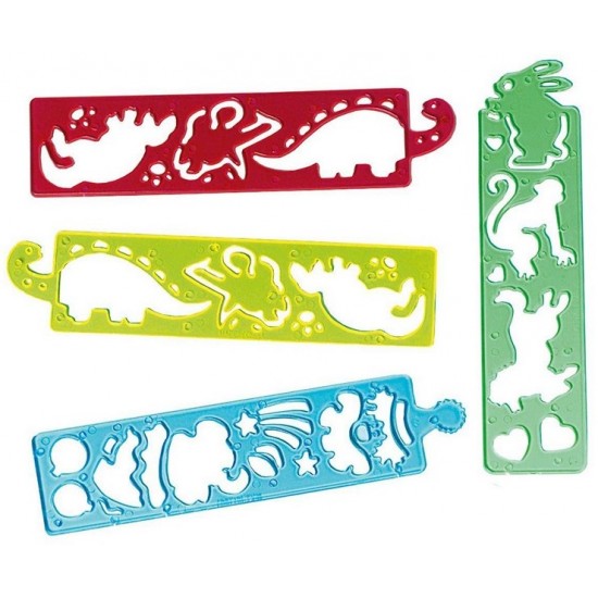 Zīmēšanas trafareti Amscan Stencils 17cm 12-Pack INT390187