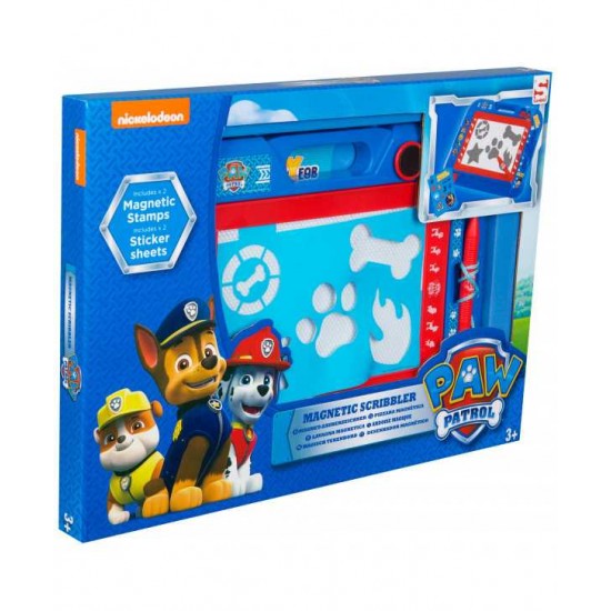 Magnētiska zīmēšanas tāfele dēlis Sambro Paw Patrol Magnetic Sribbler + 2 Magnetic Stamps + 2 Stickersheets PWP-Y17-4568-T