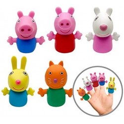 Pirkstiņlelles - rotaļlieta leļļu teātrim Peppa Pig Finger Puppets WHA339