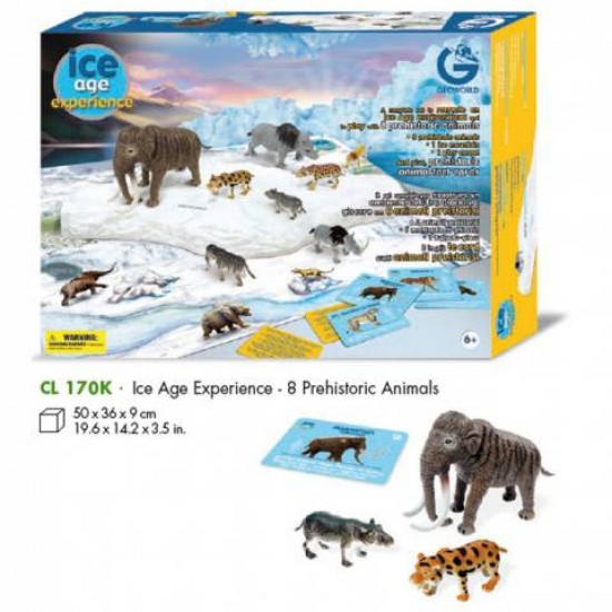 Spēļu komplekts ledus laikmeta dzīvnieki Geoworld Ice Age Experience 8 Prehistoric Animals CL170K