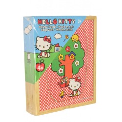 Koka attīstošas puzles Wooden Puzzles Hello Kitty 3 parts 4 pcs 12x15cm DI1478