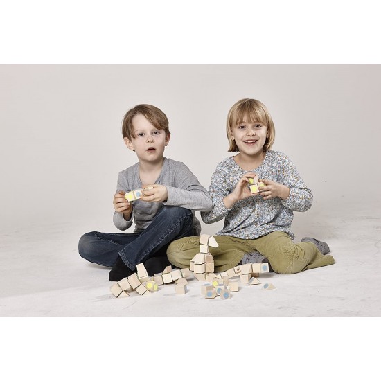 Koka konstruktors Docklets wooden building blocks, 3D flexible, 50 parts, Creepy Crawlies Set 32x32cm 58020