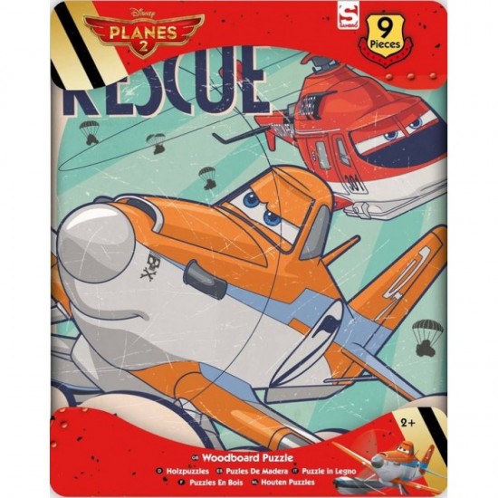Koka attīstoša puzle Sambro Disney Planes Wooden Puzzle 9 pieces 30x24,5cm DPL5594