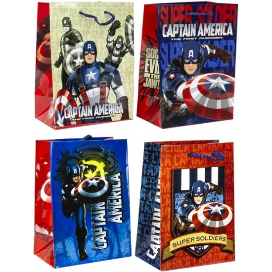 Dāvanu maisiņš Giftbag Captain America ass. 18x13x8cm 013357