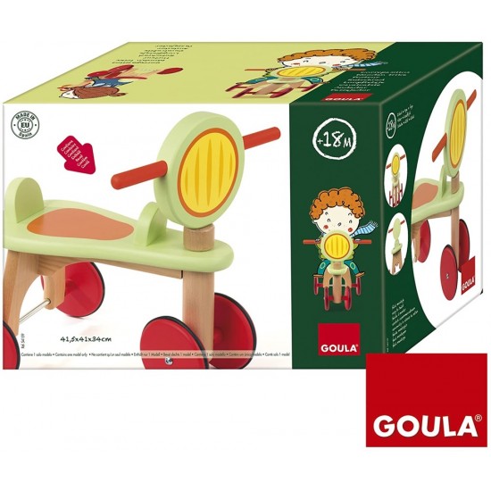 Bērnu stumjamais koka skuteris Goula Wooden Trike Motorbike 54159