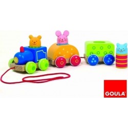 Wooden educational toy Goula Train with Animals 55213