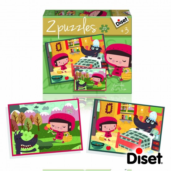 Puzles no pasakas Sarkangalvīte 2x20 gab. Diset Puzzle Little Red Riding Hood 2x20 pcs 69961