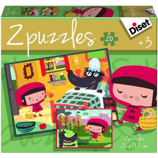 Puzles no pasakas Sarkangalvīte 2x20 gab. Diset Puzzle Little Red Riding Hood 2x20 pcs 69961