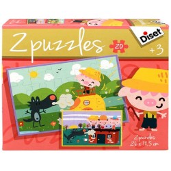 Puzles 2x20 gab. no pasakas Trīs sīventiņi  Diset The Three Little Pigs 2x20 pcs 69962
