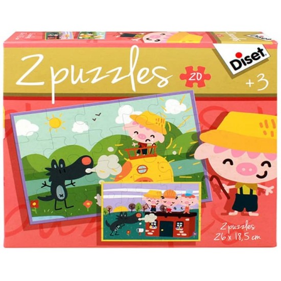 Puzles 2x20 gab. no pasakas Trīs sīventiņi  Diset The Three Little Pigs 2x20 pcs 69962
