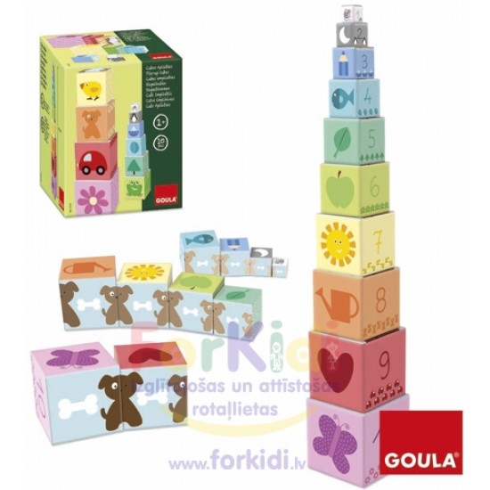 Attīstoša rotaļlieta kluči "Mācīties skaitīt" Goula Pile-Up Cubes 1-10 55218