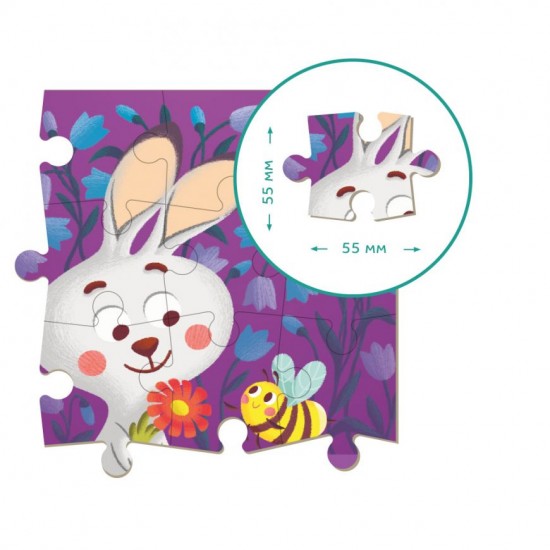 Puzle (divpusīga un krāsojama) Dodo Puzzle Coloring 2 in 1 Rabbit 300121