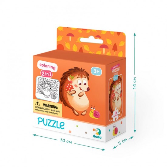 Puzle (divpusīga un krāsojama) Dodo Puzzle Coloring 2 in 1 Hedgehog 300119