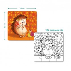 Puzle (divpusīga un krāsojama) Dodo Puzzle Coloring 2 in 1 Hedgehog 300119