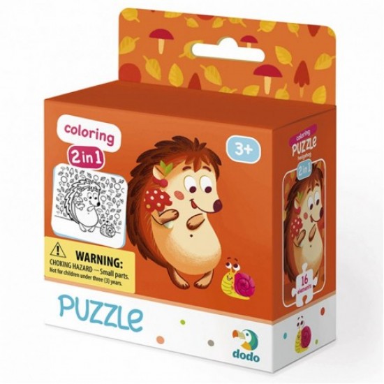 Puzle (divpusīga un krāsojama) Dodo Puzzle Coloring 2 in 1 Hedgehog 300119