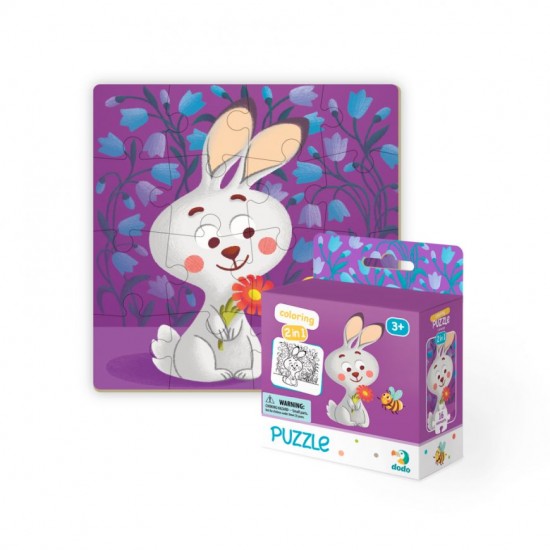 Puzle (divpusīga un krāsojama) Dodo Puzzle Coloring 2 in 1 Rabbit 300121