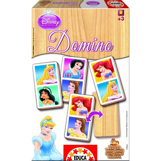 Koka domino spēle ar princesēm Educa Borras Domino Princess 12825