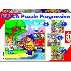 Puzles mazuļiem profesijas Educa Borras Puzzles Progressive 6-9-12-16 pcs 13085