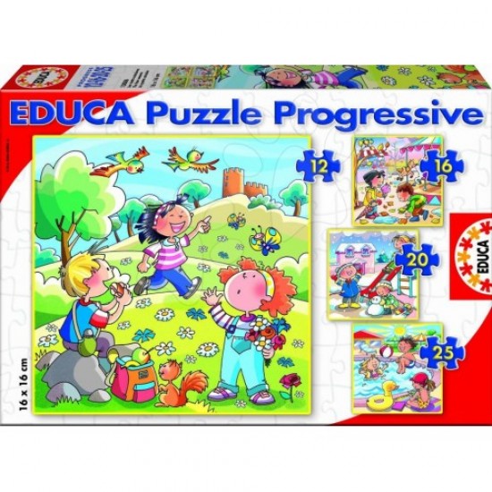 Puzles gadalaiki Educa Borras Puzzles Progressive Seasons 12-16-20-25 pcs 13086