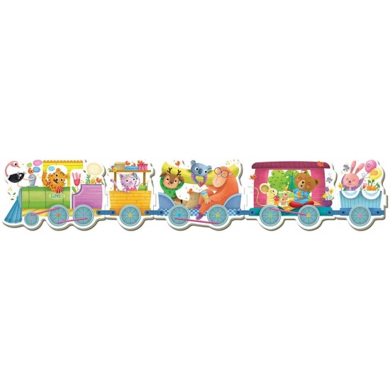 Puzles mazuļiem Educa Borras Puzzles Progressive Animals Train 3 - 3 - 4 - 4 - 5 pcs 17142