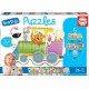 Puzles mazuļiem Educa Borras Puzzles Progressive Animals Train 3 - 3 - 4 - 4 - 5 pcs 17142