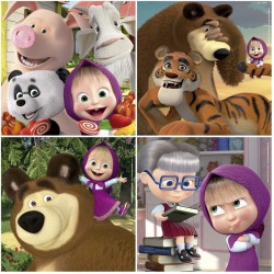 Puzles mazuļiem Maša un Lācis Educa Borras Puzzles Masha and the Bear 12 - 16 - 20 - 25 pcs 18642