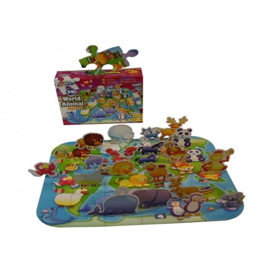 Puzle Grafix 3D Giant World Animal Puzzle Map 120161