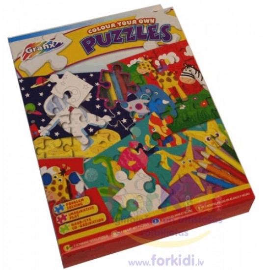 Puzles Grafix Puzzles 3 Colour + 6 Pencils 120163