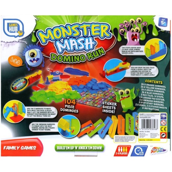 Grīdas spēle Grafix Monster Mash Crazy Domino Run Game 104pcs 166662