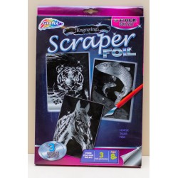 Radošais komplekts folija (3 bildes) Grafix Engraving Scraper Foil Animals 210182