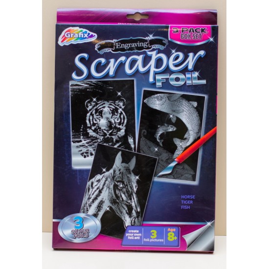 Radošais komplekts folija (3 bildes) Grafix Engraving Scraper Foil Animals 210182