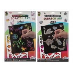 Radošais komplekts folija (1 gab.) Grafix Glitter Rainbow Scratch 2 ass. 220002