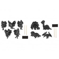 Radošais komplekts Grafix Scratch Magnets 10 pcs. 2 ass. (Fairy/Dino) 220012