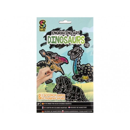 Radošais komplekts Grafix Scratch Magnets 10 pcs. 2 ass. (Fairy/Dino) 220012