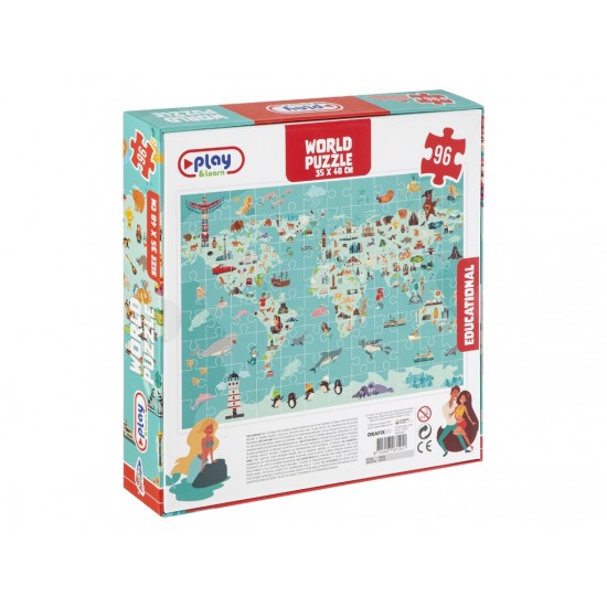 Puzle pasaules karte Grafix World Puzzle Map 96 pcs 400026