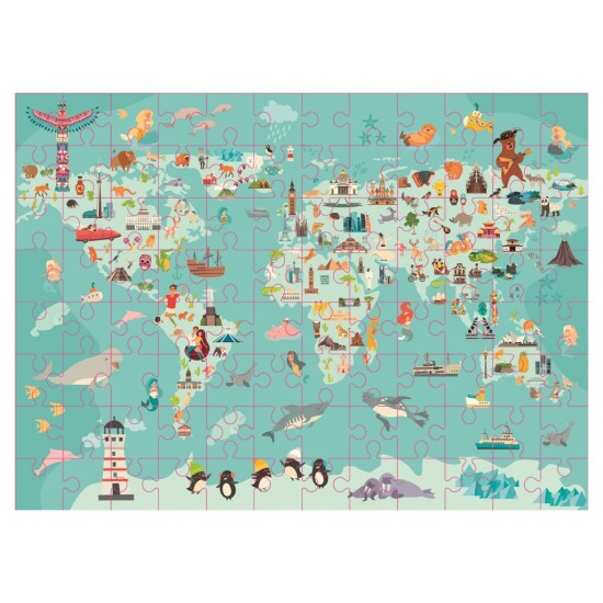 Puzle pasaules karte Grafix World Puzzle Map 96 pcs 400026